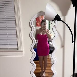 SHEIN Fuchsia Ruched Mini Dress